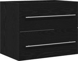 vidaXL - Wastafelkast - 60x38,5x48 - cm - spaanplaat - zwart - eikenkleurig