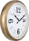 Landelijke wandklok - 39cm - Stille klok - Wit/ Goud- NeXtime Classic