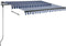 vidaXL - Luifel - vrijstaand - handmatig - uittrekbaar - 300x250 - cm - blauw - en - wit