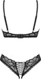 Obsessive - Serafia Tweedelige Open Set - Zwart