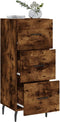 vidaXL - Dressoir - 34,5x34x90 - cm - bewerkt - hout - gerookt - eiken