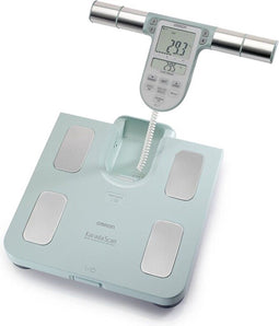 OMRON BF511 - Slimme Weegschaal - Lichaamsanalyse Vetpercentage BMI 8 Sensoren - Turquoise