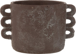 J-Line bloempot Celia - keramiek - bruin - large - Ø 30 cm