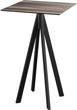 Infinity Statafel Zwart Frame + Tropical Wood HPL 70x70 cm - Essentials 120041277