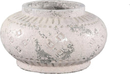 PTMD Balley Roze keramiek gedeeltelijk glazen pot bal laag - 33x33x20