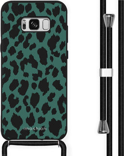 iMoshion Hoesje Geschikt voor Samsung Galaxy S8 Hoesje Met Koord - iMoshion Design Hoesje met Koord - Groen / Transparant / Panther Illustration