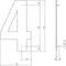 Intersteel Huisnummer 4 XL hoogte 30 cm rvs geborsteld
