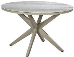 Yoi - Calma high dining tafel dia. 120 cm aluminium salix/travertin