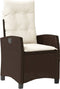 vidaXL - Tuinstoelen - 2 - st - verstelbaar - met - kussens - poly - rattan - bruin