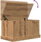 vidaXL - Opbergbox - 70x40x38 - cm - bewerkt - hout - artisanaal - eikenkleurig