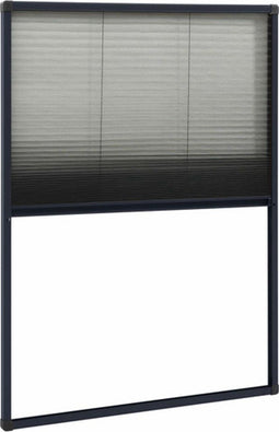 vidaXL - Raamhor - plissé - 80x120 - cm - aluminium - antracietkleurig