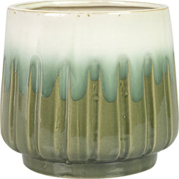 Ter Steege Bloempot Groen-Crème D 15 cm H 14 cm