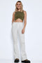 NOISY MAY NMSALLIE HW FLARE JEANS - Flared denim - High waist - Wit - Maat W27 X L34