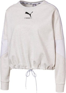 Puma Nu-tility Crew Sweat - Koordsluiting - Katoen 99% - Puma White Heather