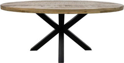 HSM Collection ovale eettafel Portland - 240x120 cm - mangohout/ijzer