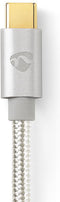 Nedis USB-Kabel - USB 2.0 - USB-C Male naar USB-C Male - 10 W - 480 Mbps - Verguld - 2.00 m - Aluminium