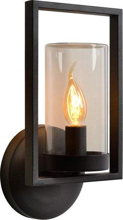 Lucide NISPEN - Wandlamp Buiten - 1xE14 - Dimbaar - IP44 - Zwart