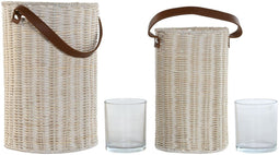 Kaarshouder Home ESPRIT Kristal 20 x 20 x 30 cm (2 Stuks)