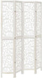 vidaXL - Kamerscherm - met - 4 - panelen - massief - paulowniahout - wit