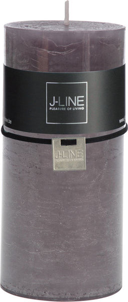 J-Line cilinderkaars Graniet - grijs - large - 52U - 6 stuks