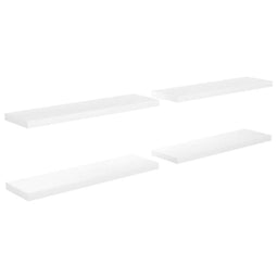 vidaXL - Wandschappen - zwevend - 4 - st - 90x23,5x3,8 - cm - MDF - hoogglans - wit
