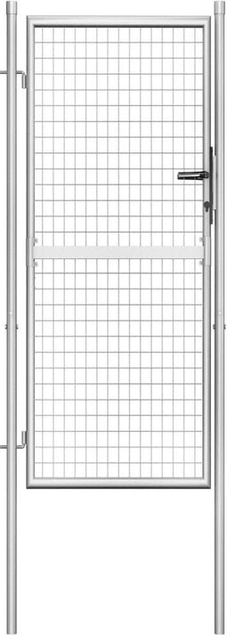 vidaXL - Poort - 105x225 - cm - gegalvaniseerd - staal - zilverkleurig