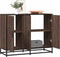 vidaXL - Dressoir - 94x35x76 - cm - bewerkt - hout - bruin - eikenkleur