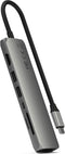Satechi ST-P7SM - 7-in-1 USB-C Multiport Adapter - Gigabit Ethernet 4K HDMI 100W PD - Grijs