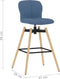 vidaXL - Eetkamerstoelen - 2 - st - draaibaar - stof - blauw