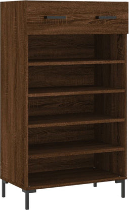vidaXL - Schoenenkast - 60x35x105 - cm - bewerkt - hout - bruin - eikenkleur