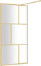 vidaXL - Inloopdouchewand - transparant - 115x195 - cm - ESG-glas - goudkleurig