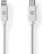 Lightning Kabel - USB 2.0 - Apple Lightning 8-Pins - USB-C Male - 480 Mbps - Vernikkeld - 1.00 m - Rond - PVC - Wit - Envelop