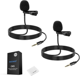 CM5 Lav-microfoon (2 stuks) 1,2 m bedrade clip-on lavalier-revers, omnidirectionele condensator, 3,5