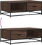 vidaXL - Salontafel - 90x57x35 - cm - bewerkt - hout - en - metaal - bruin - eikenkleur
