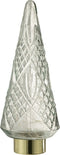 J-Line decoratie Kerstboom - glas - transparant - large - LED lichtjes
