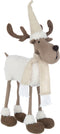 J-Line kerstfiguur Rendier 4 poten - textiel - beige/bruin