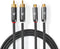 Nedis Stereo-Audiokabel - 2x RCA Male - 2x RCA Female - Verguld - 5.00 m - Rond - Grijs / Gun Metal Grijs - Cover Window Box