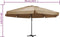 vidaXL - Parasol - met - aluminium - paal - 600 - cm - taupe