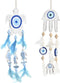 Ophangdecoratie DKD Home Decor Blauw Wit Veer Mediterrane (14 x 5 x 45 cm) (2 Stuks)