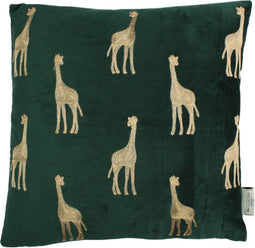 SVJ Home Decorations Giraffe Kussen - 45 x 45 cm - Fluweel - Groen