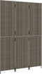 vidaXL - Kamerscherm - 3 - panelen - poly - rattan - grijs