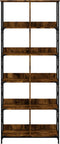 vidaXL - Boekenrek - 78,5x33x188,5 - cm - bewerkt - hout - gerookt - eikenkleurig