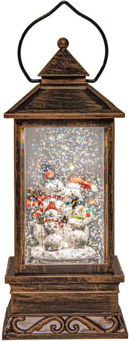 Anna's Collection - Lantern With Snowman In Glitter Water Led Warm...