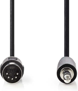 Nedis CAGP20100BK20 - Stereo audiokabel 5-pin DIN naar 3.5mm - 200cm - Zwart