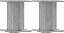 vidaXL - Plantenstandaards - 2 - st - 30x30x40 - cm - bewerkt - hout - grijs - sonoma