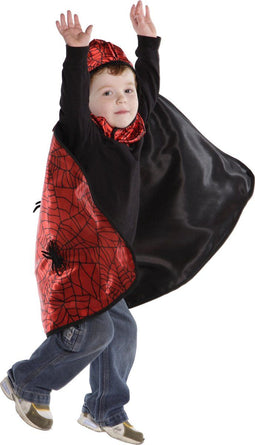 Den Goda Fen Verkleedkledij Spin/Vleermuis - Omkeerbare cape - 110-116cm - 4-6 jaar - Multi