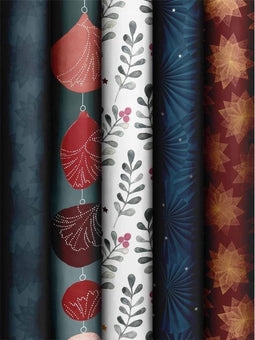 Inpakpapier Star Time 70x200cm assorti - 60 stuks