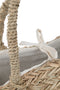 J-Line strandtas Kant Bloem + Kwast - jute - naturel/wit