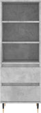 vidaXL - Hoge - kast - 40x36x110 - cm - bewerkt - hout - betongrijs