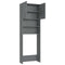 vidaXL - Wasmachinekast - 64x25,5x190 - cm - bewerkt - hout - grijs